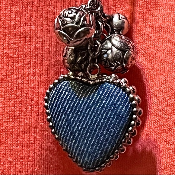 Jewelry - A denim fabric heart necklace